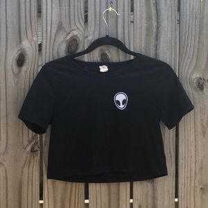 Black alien croptop